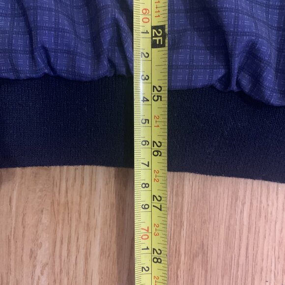 VTG Sunice Golf Pullover Sweater Mens Large Blue Plaid Windbreaker Long Sleeve - Picture 8 of 12